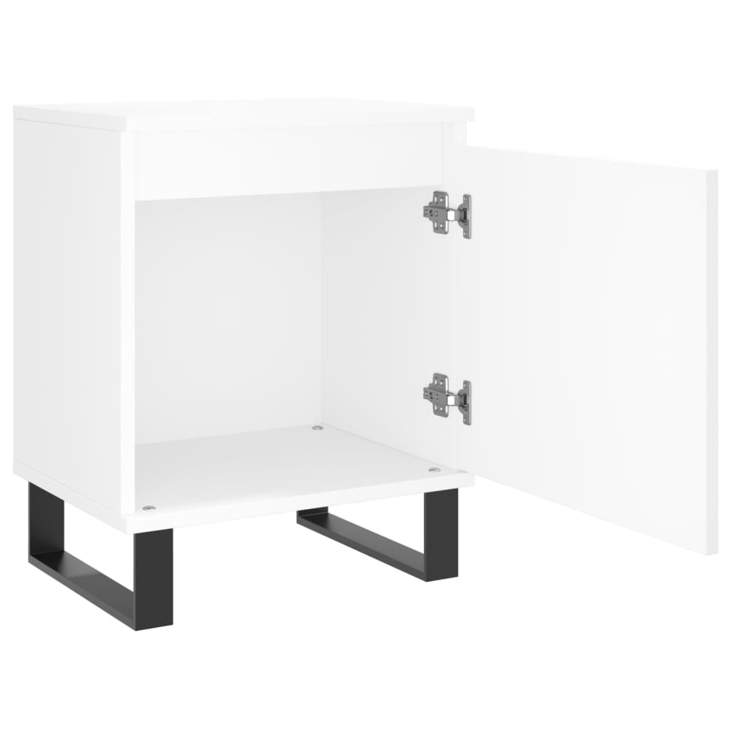 Nattbord 2 stk hvit 40x30x50 cm konstruert tre