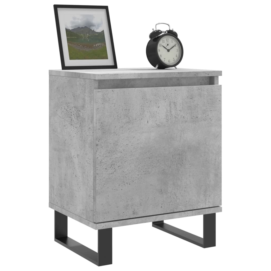 Nattbord 2 stk betonggrå 40x30x50 cm konstruert tre