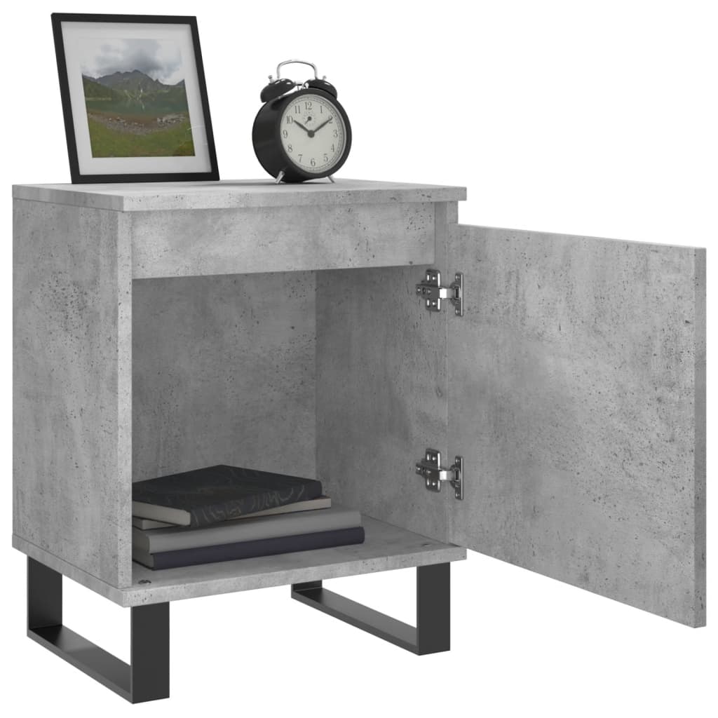 Nattbord 2 stk betonggrå 40x30x50 cm konstruert tre