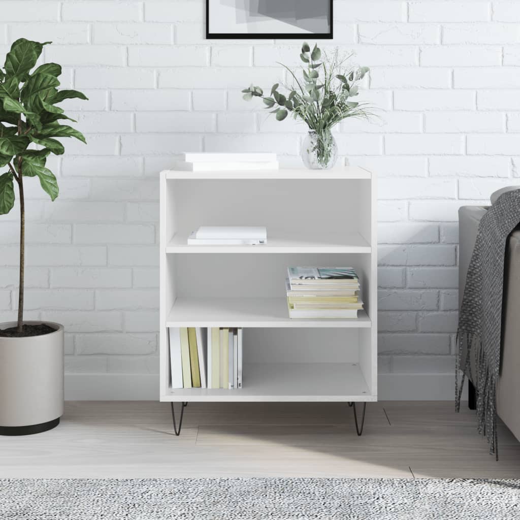 Skjenk høyglans hvit 57x35x70 cm konstruert tre