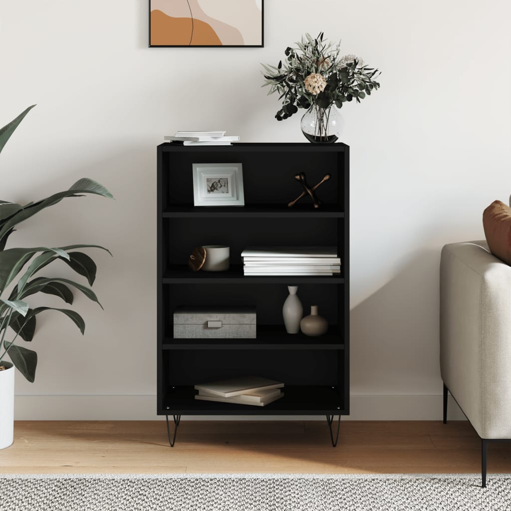 Highboard svart 57x35x90 cm konstruert tre