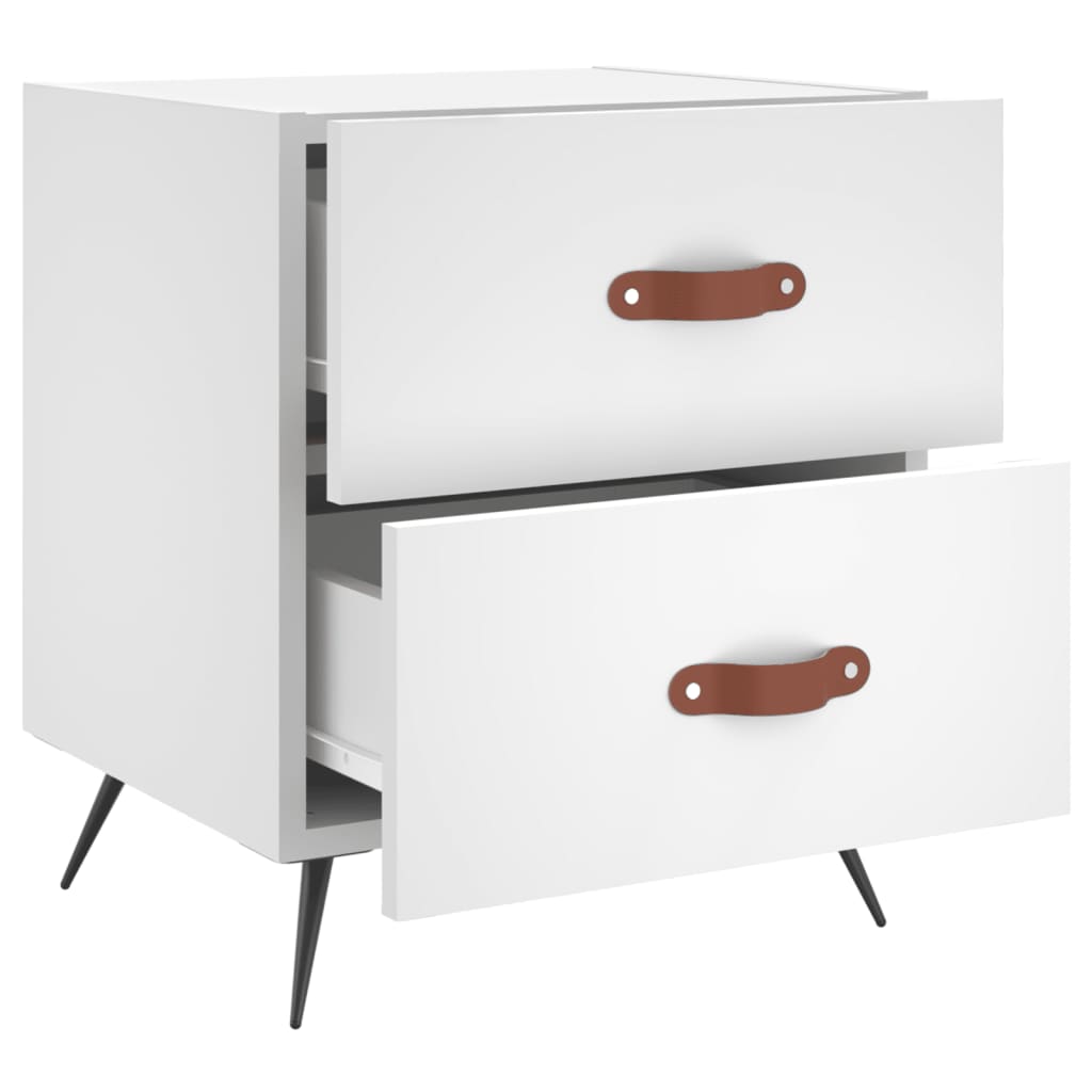 Nattbord 2 stk hvit 40x35x47,5 cm konstruert tre