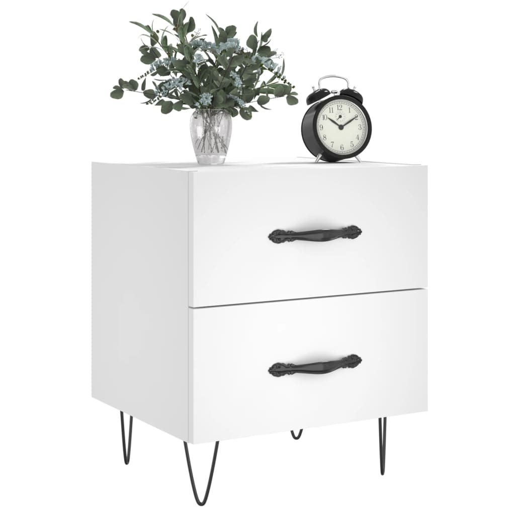 Nattbord 2 stk hvit 40x35x47,5 cm konstruert tre