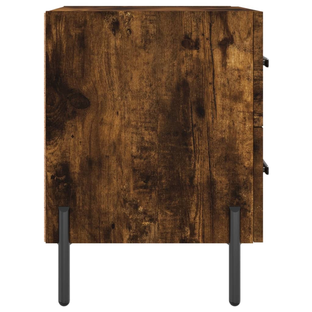 Nattbord 2 stk røkt eik 40x35x47,5 cm konstruert tre
