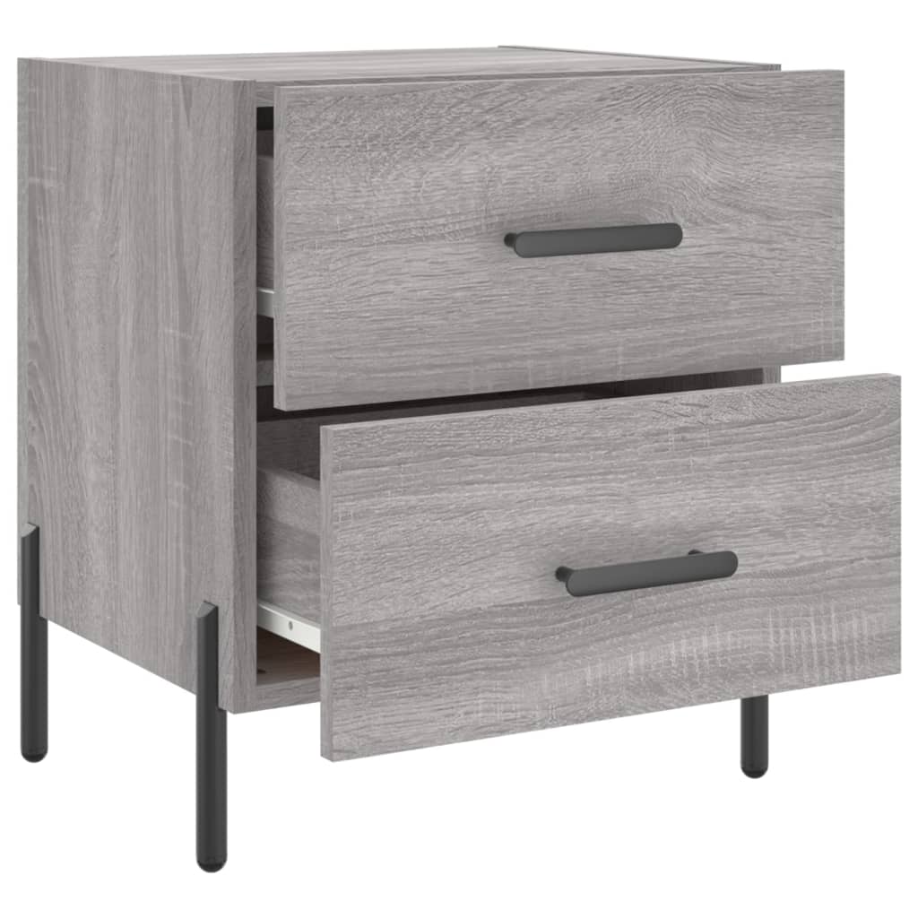 Nattbord 2 stk grå sonoma 40x35x47,5 cm konstruert tre