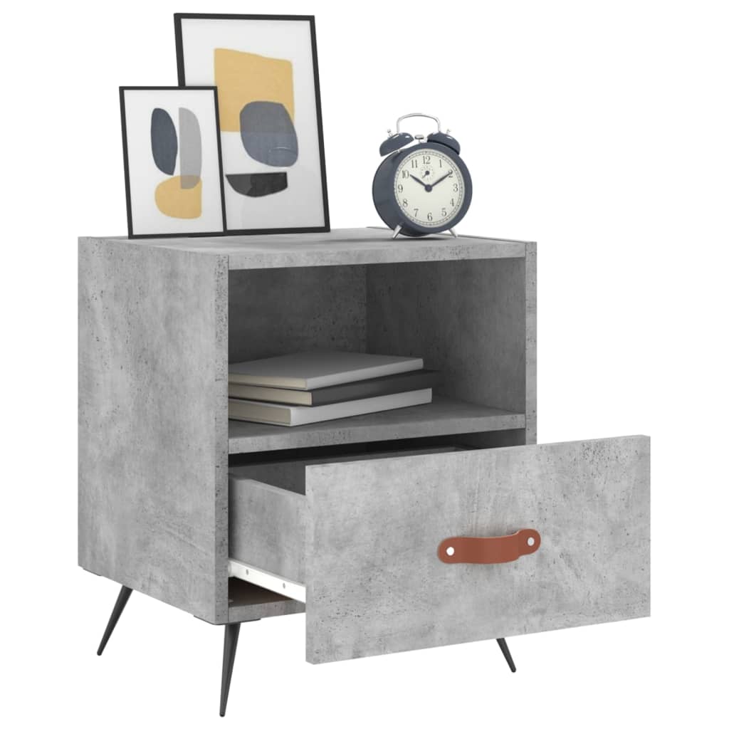 Nattbord 2 stk betonggrå 40x35x47,5 cm konstruert tre
