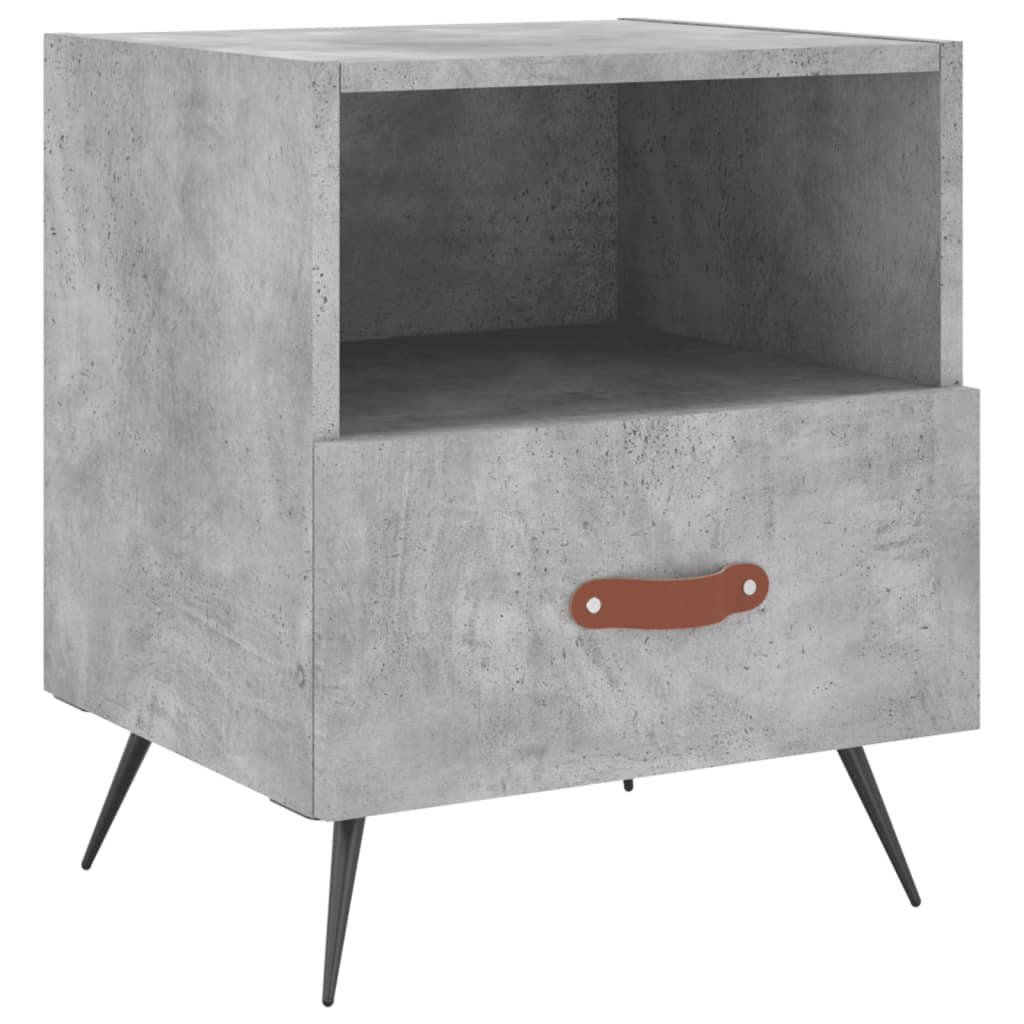 Nattbord 2 stk betonggrå 40x35x47,5 cm konstruert tre