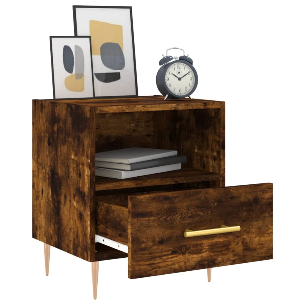 Nattbord 2 stk røkt eik 40x35x47,5 cm konstruert tre