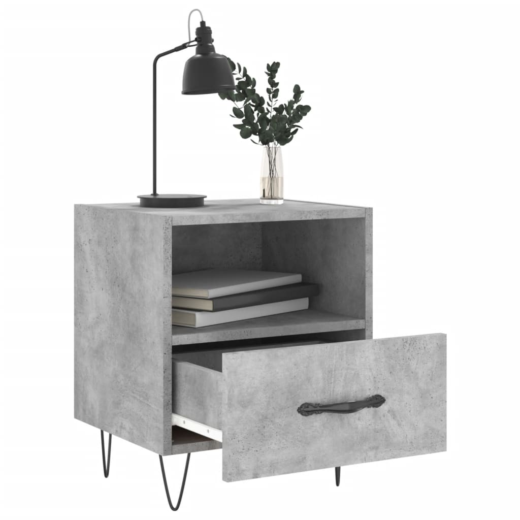Nattbord 2 stk betonggrå 40x35x47,5 cm konstruert tre