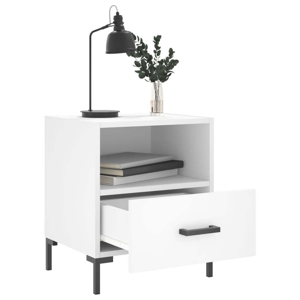Nattbord 2 stk hvit 40x35x47,5 cm konstruert tre