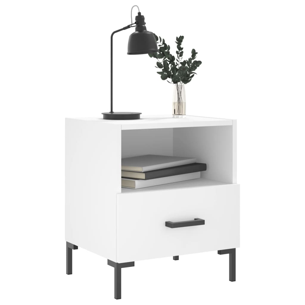 Nattbord 2 stk hvit 40x35x47,5 cm konstruert tre