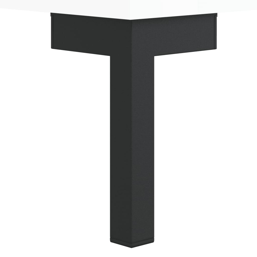 Nattbord 2 stk høyglans hvit 40x35x47,5 cm konstruert tre