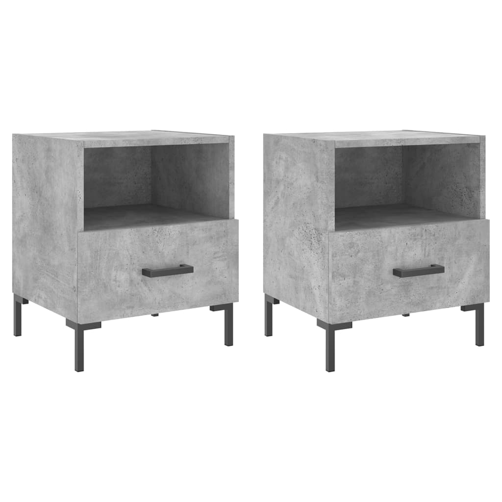 Nattbord 2 stk betonggrå 40x35x47,5 cm konstruert tre
