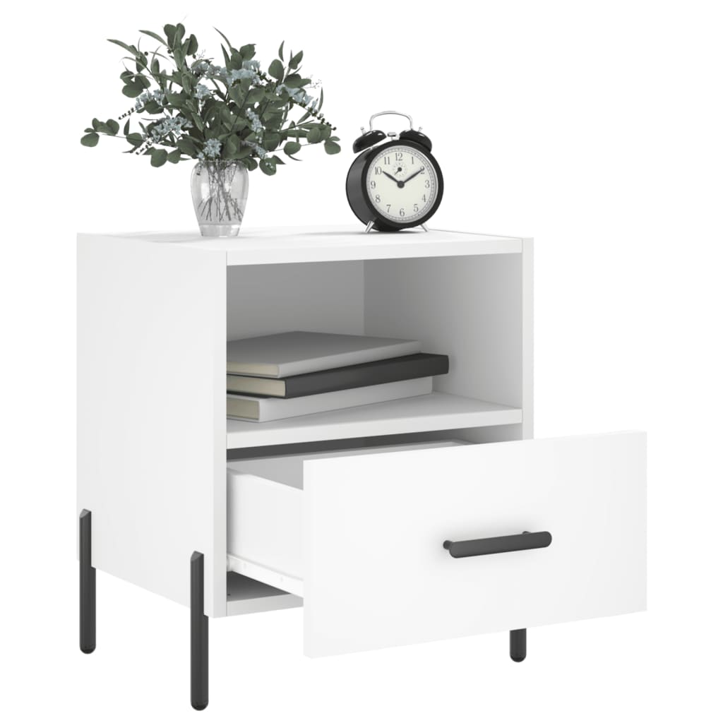 Nattbord 2 stk hvit 40x35x47,5 cm konstruert tre