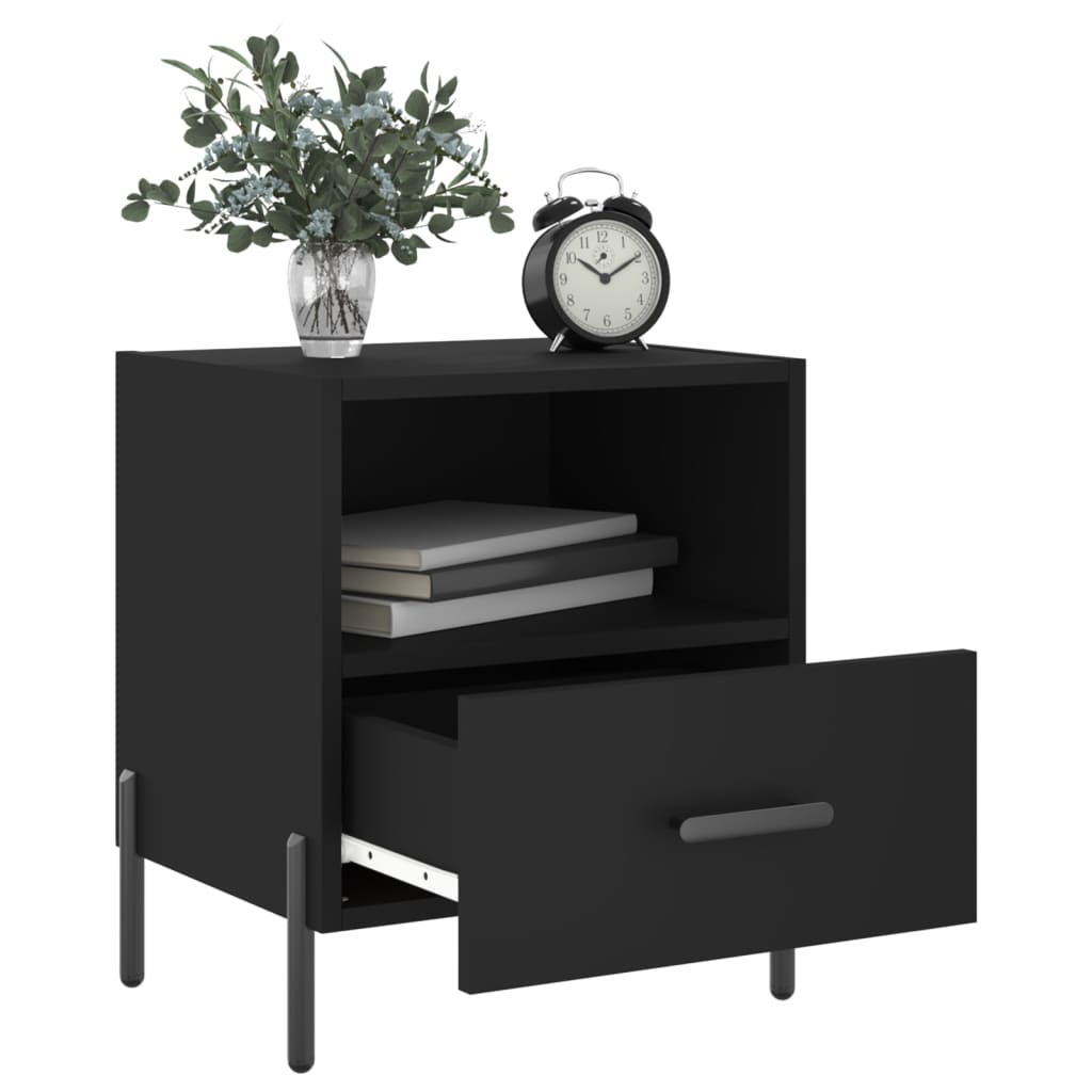 Nattbord 2 stk svart 40x35x47,5 cm konstruert tre