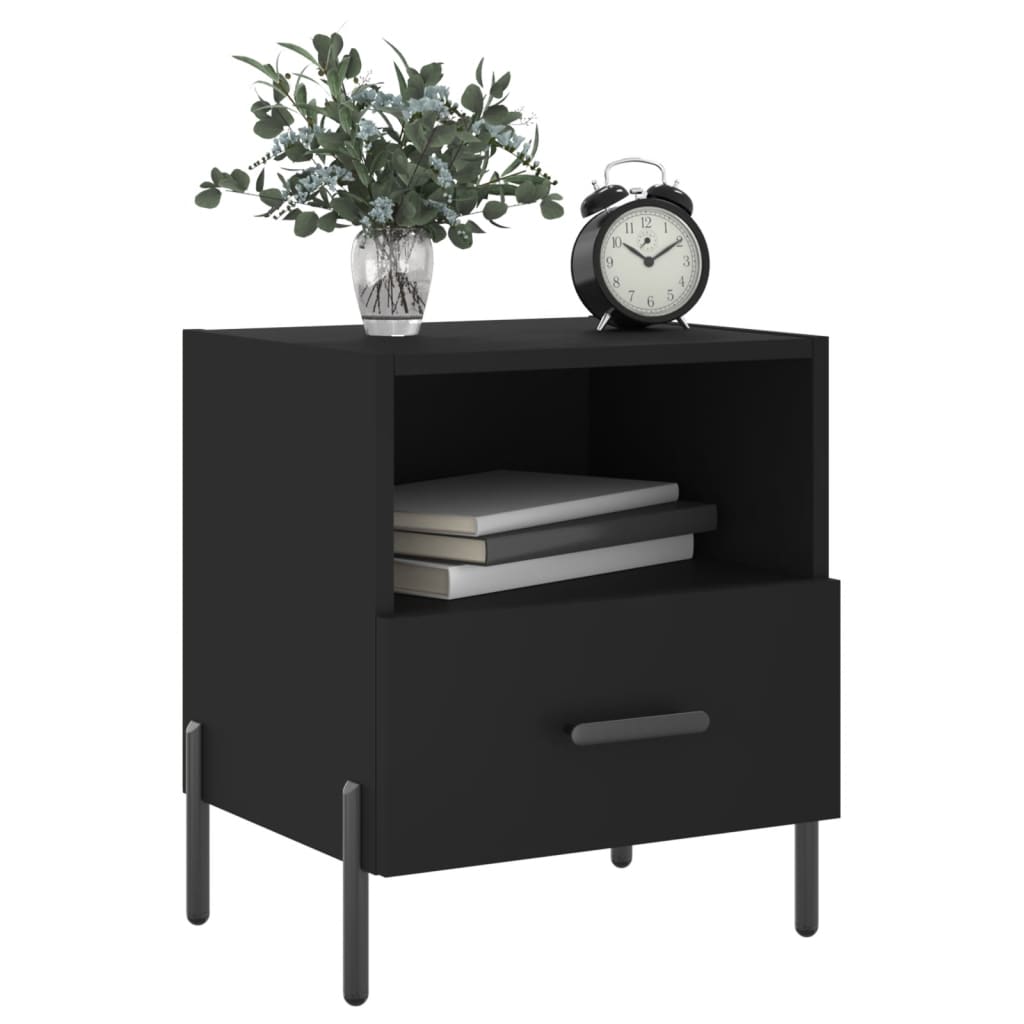 Nattbord 2 stk svart 40x35x47,5 cm konstruert tre