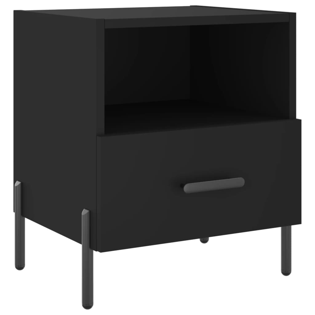 Nattbord 2 stk svart 40x35x47,5 cm konstruert tre