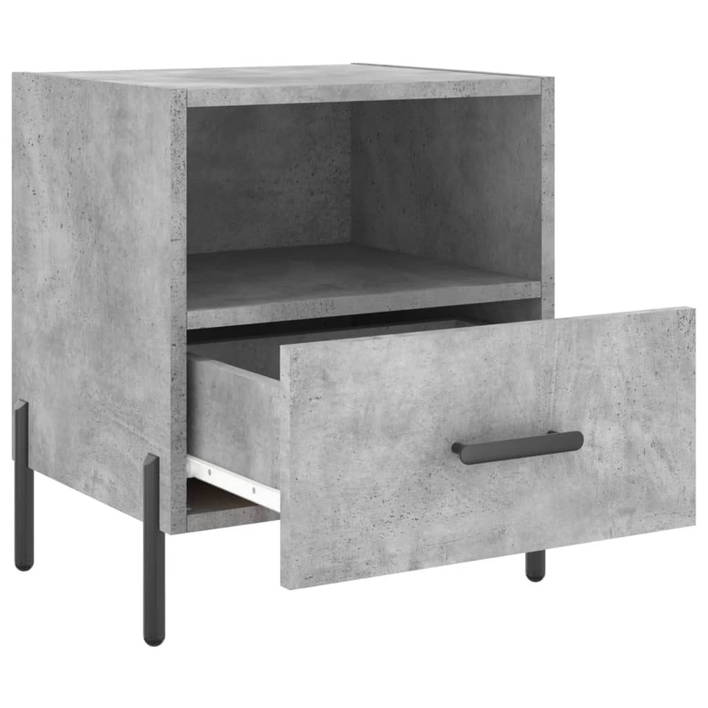 Nattbord 2 stk betonggrå 40x35x47,5 cm konstruert tre