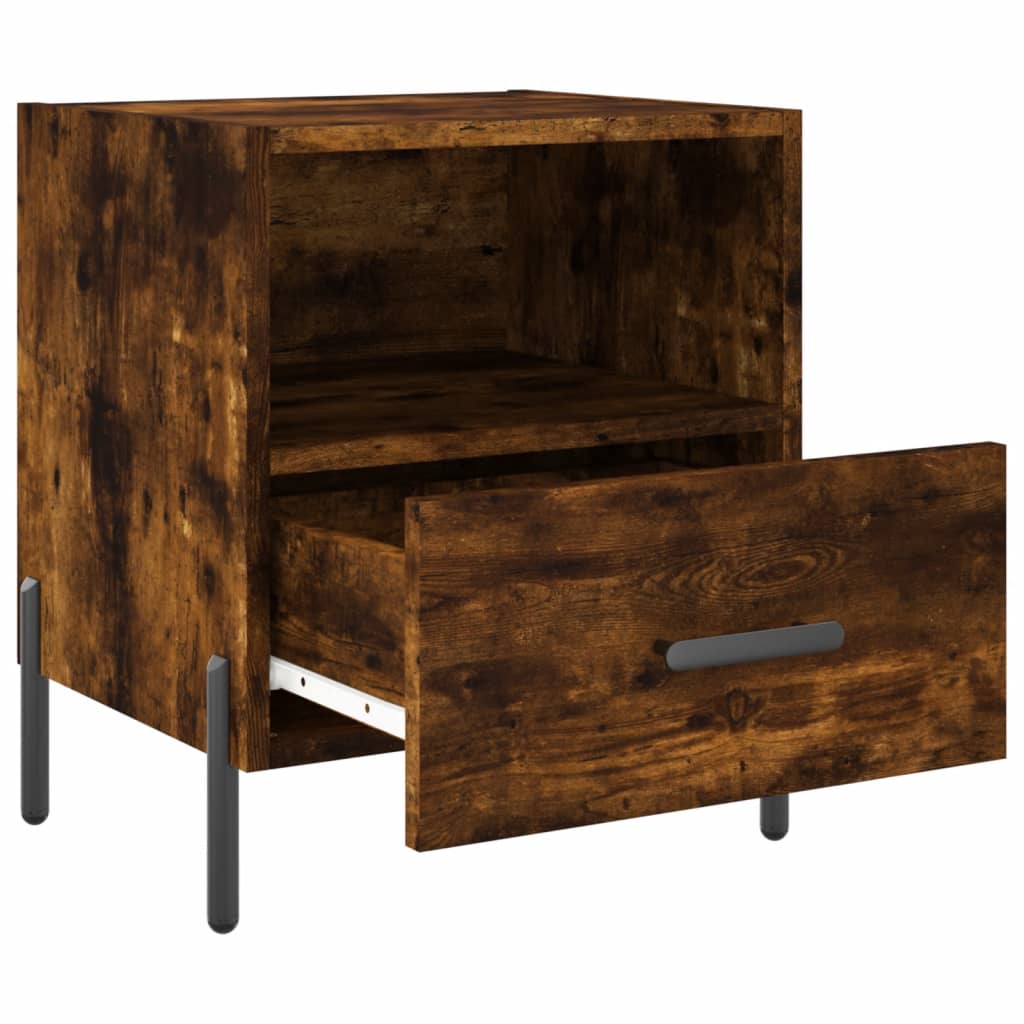 Nattbord 2 stk røkt eik 40x35x47,5 cm konstruert tre