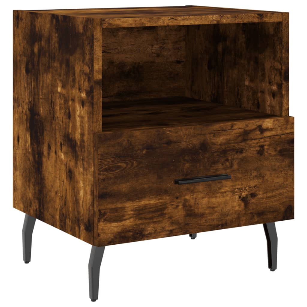 Nattbord 2 stk røkt eik 40x35x47,5 cm konstruert tre