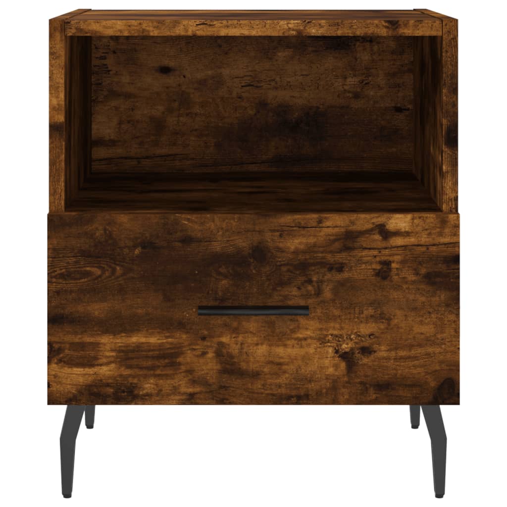 Nattbord 2 stk røkt eik 40x35x47,5 cm konstruert tre