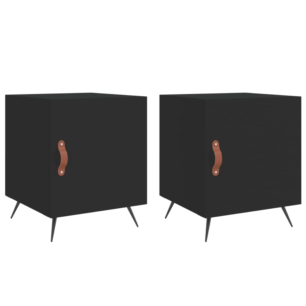 Nattbord 2 stk svart 40x40x50 cm konstruert tre
