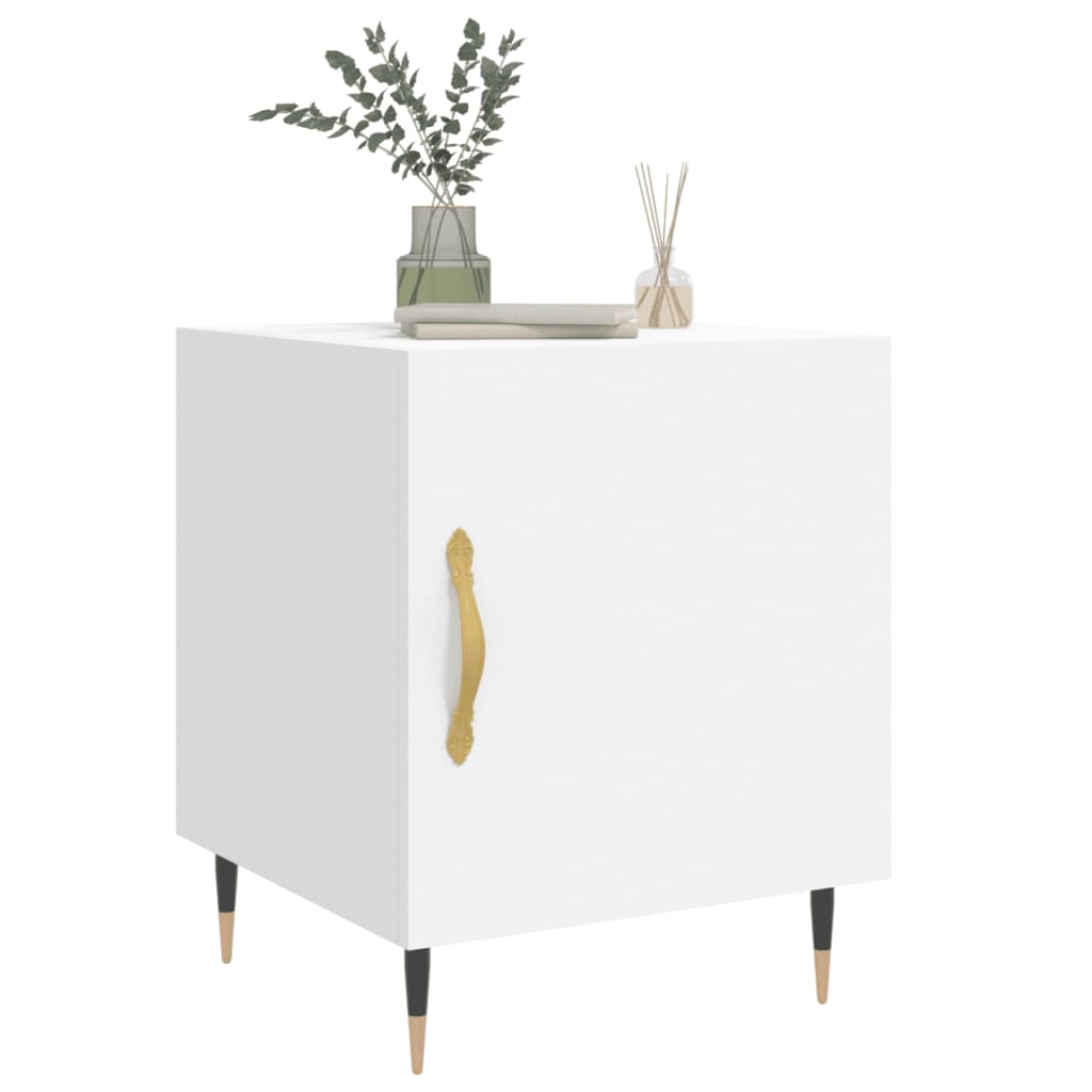 Nattbord 2 stk hvit 40x40x50 cm konstruert tre