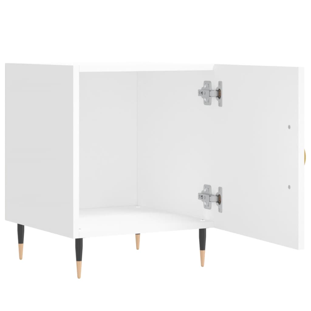 Nattbord 2 stk hvit 40x40x50 cm konstruert tre