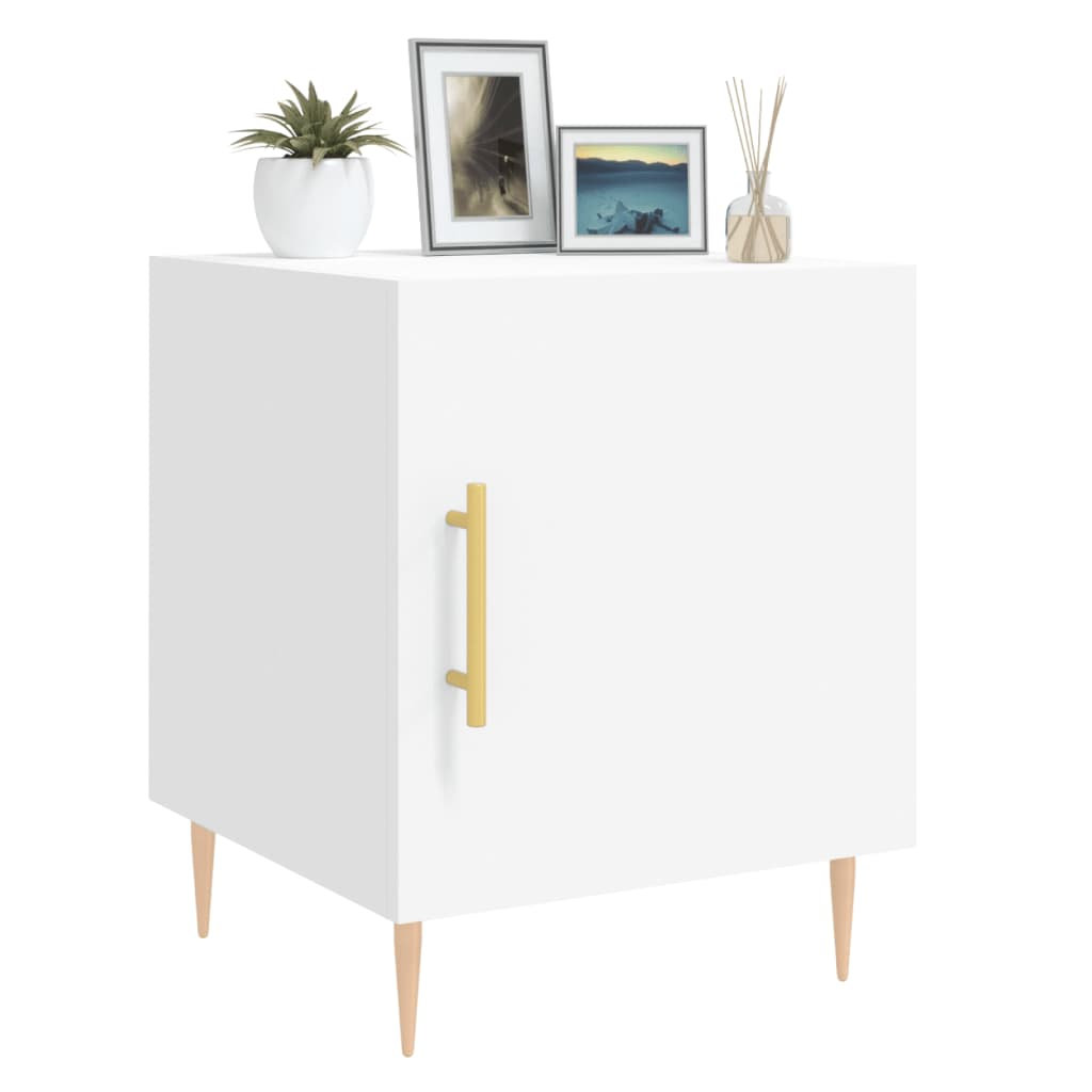Nattbord 2 stk hvit 40x40x50 cm konstruert tre