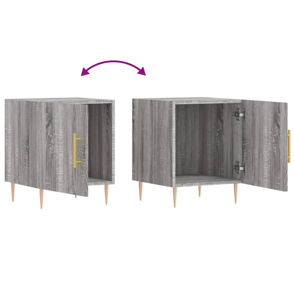 Nattbord grå sonoma 40x40x50 cm konstruert tre