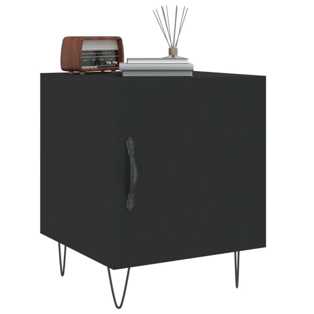 Nattbord 2 stk svart 40x40x50 cm konstruert tre