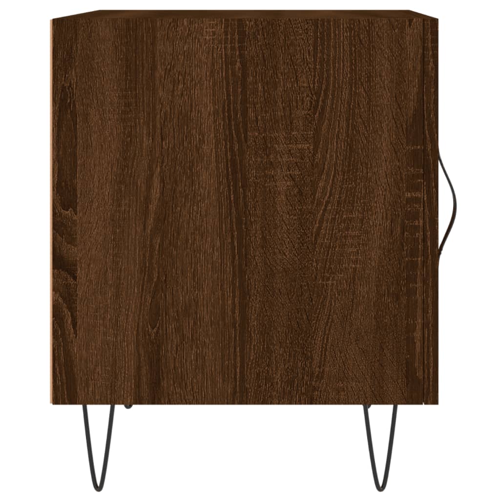 Nattbord 2 stk brun eik 40x40x50 cm konstruert tre