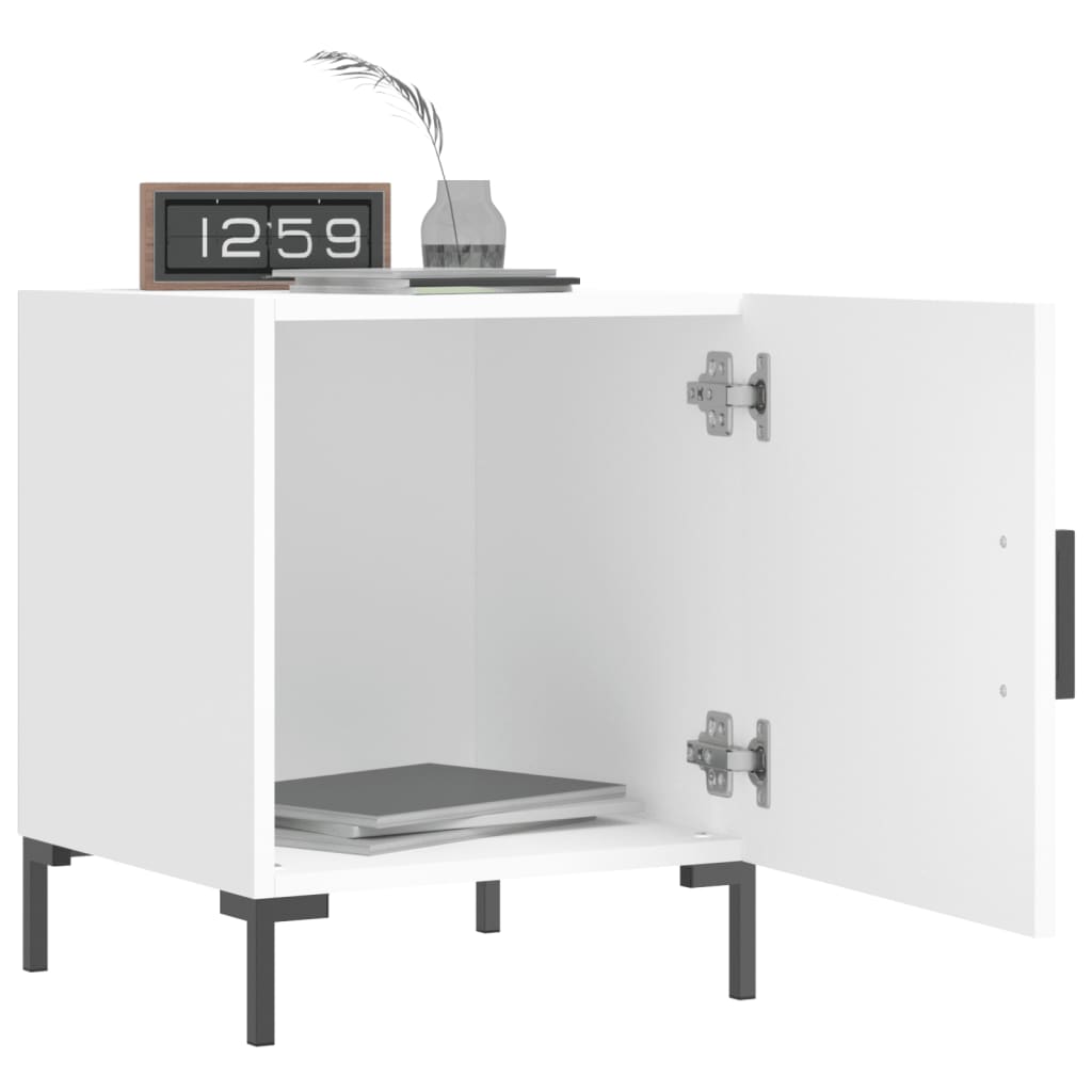 Nattbord 2 stk hvit 40x40x50 cm konstruert tre