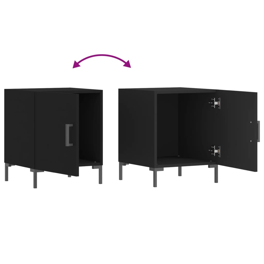 Nattbord svart 40x40x50 cm konstruert tre