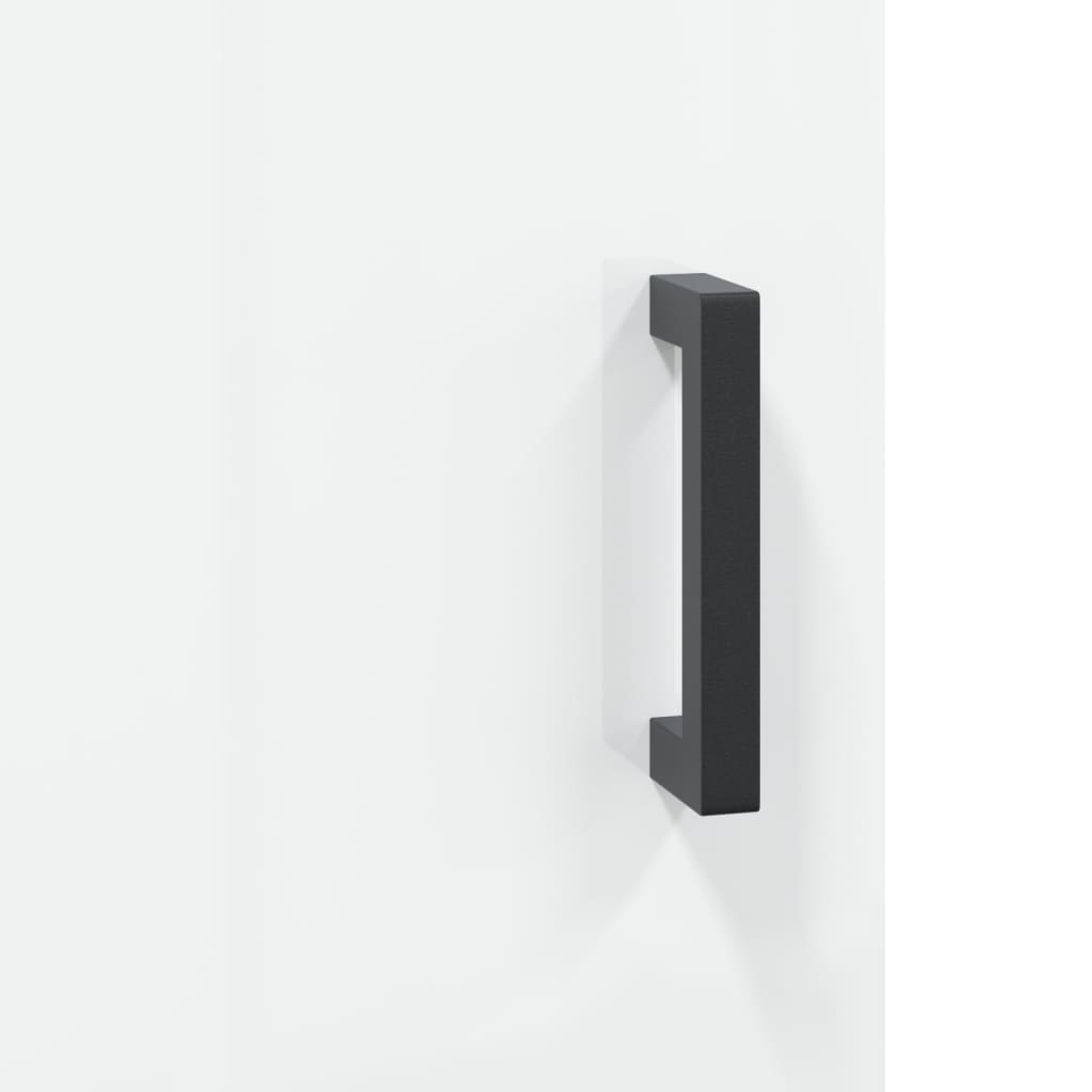 Nattbord 2 stk høyglans hvit 40x40x50 cm konstruert tre