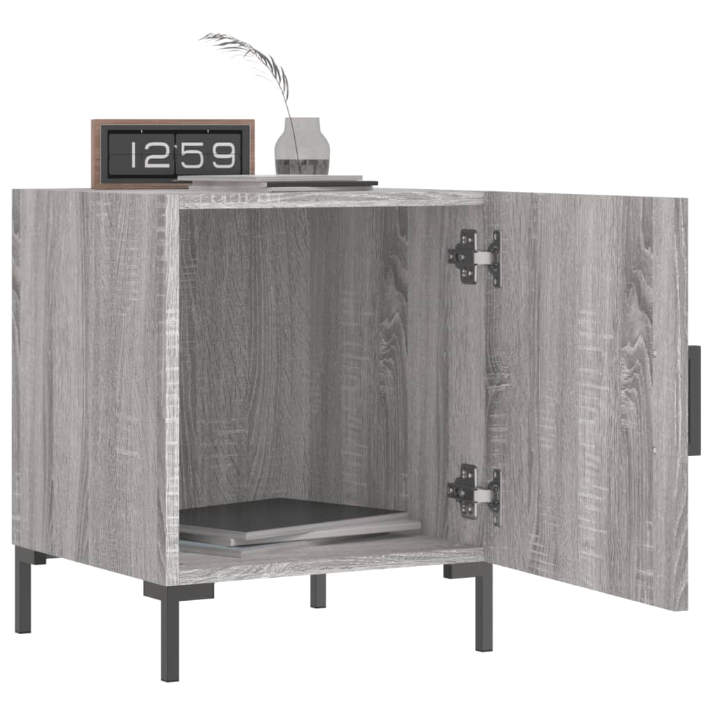 Nattbord 2 stk grå sonoma 40x40x50 cm konstruert tre