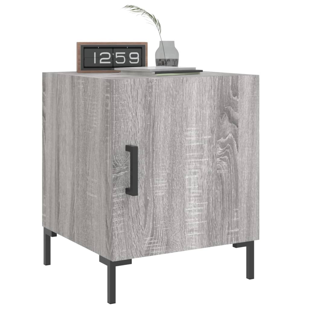 Nattbord 2 stk grå sonoma 40x40x50 cm konstruert tre
