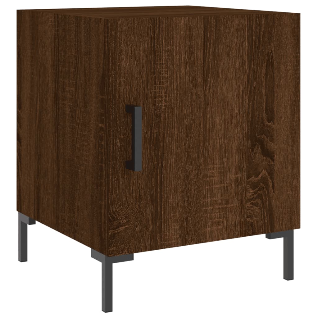 Nattbord 2 stk brun eik 40x40x50 cm konstruert tre