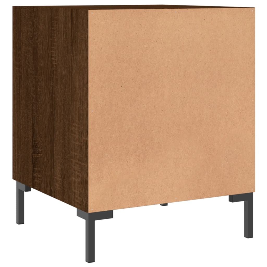 Nattbord 2 stk brun eik 40x40x50 cm konstruert tre