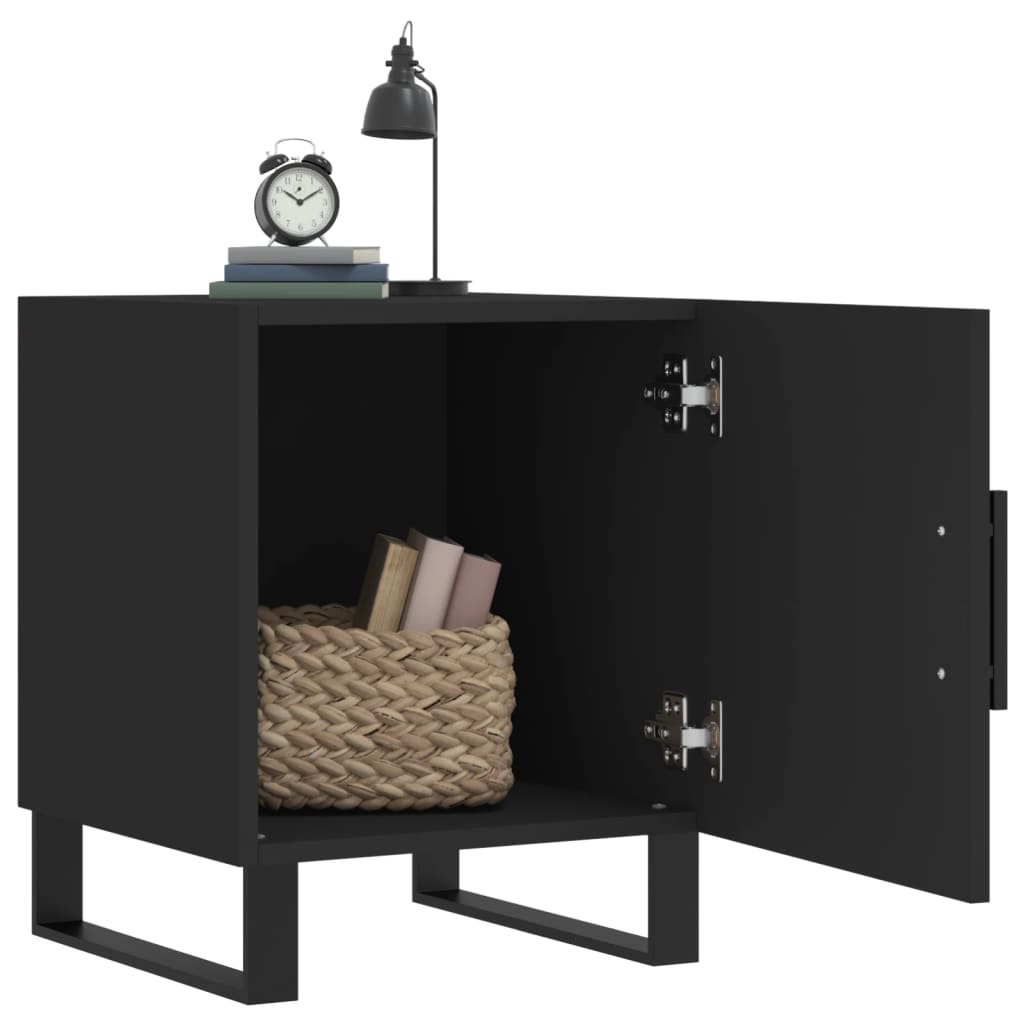 Nattbord 2 stk svart 40x40x50 cm konstruert tre