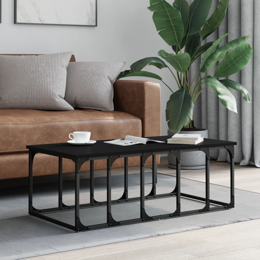 Salongbord svart 100x50x35,5 cm konstruert tre