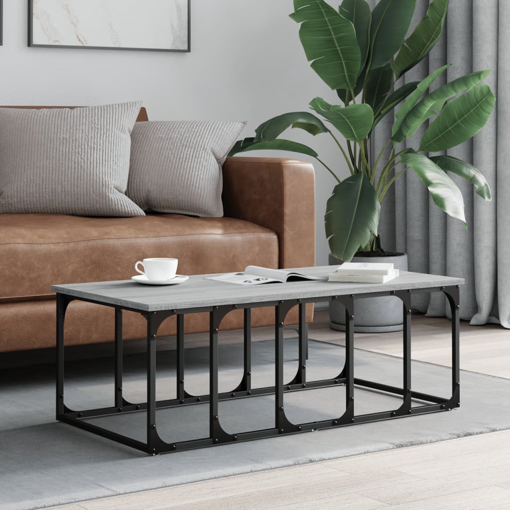 Salongbord grå sonoma 100x50x35,5 cm konstruert tre