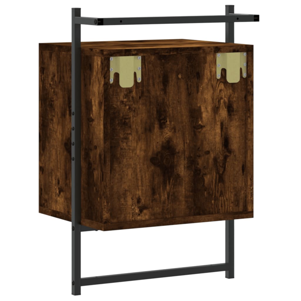 Nattbord veggmontert 2 stk røkt eik 40x30x61 cm konstruert tre