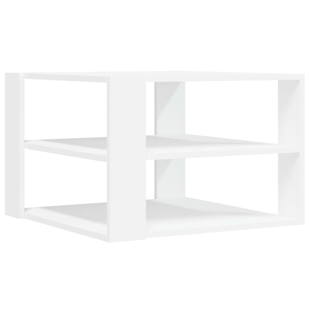 Salongbord hvit 58x58x40 cm konstruert tre