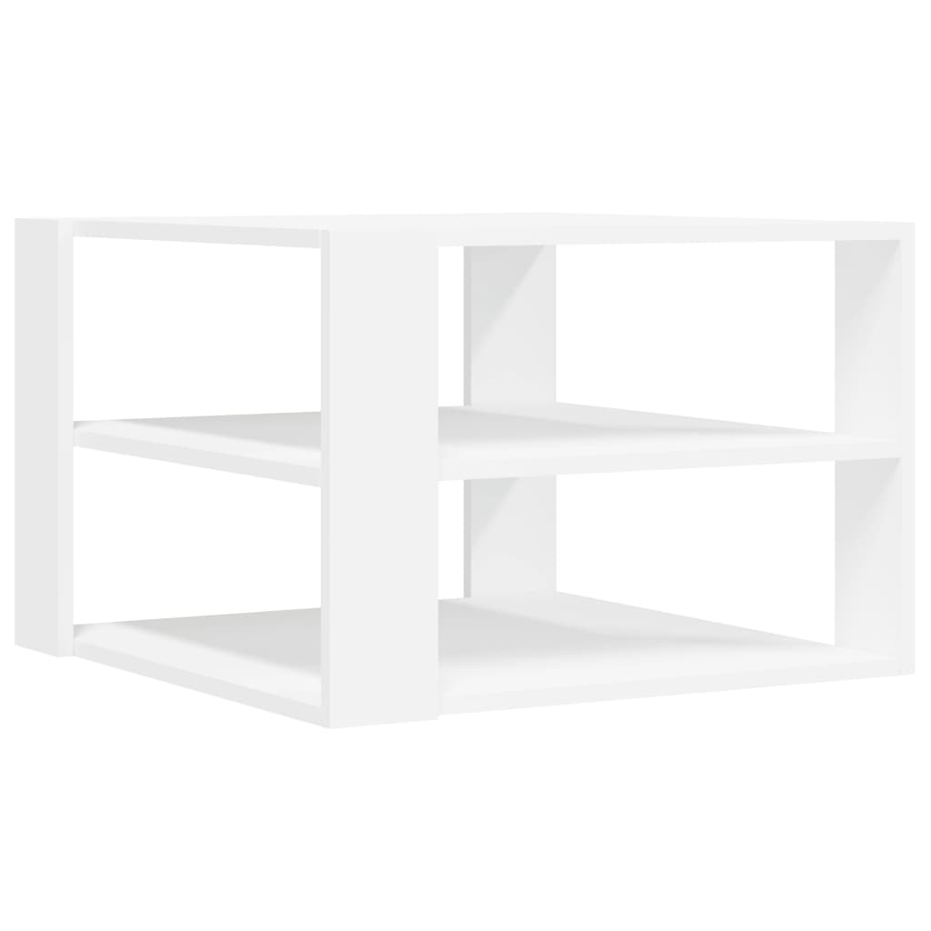 Salongbord hvit 58x58x40 cm konstruert tre