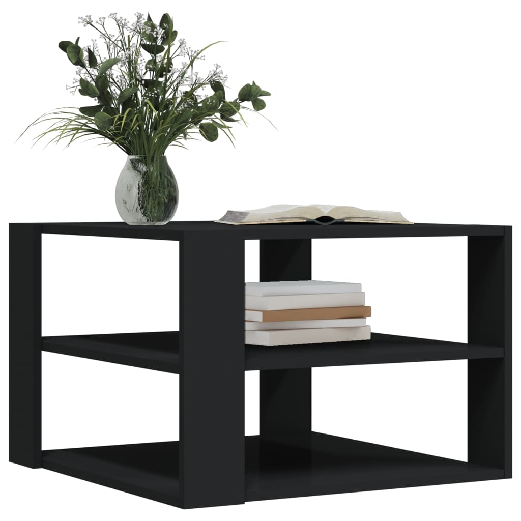 Salongbord svart 58x58x40 cm konstruert tre