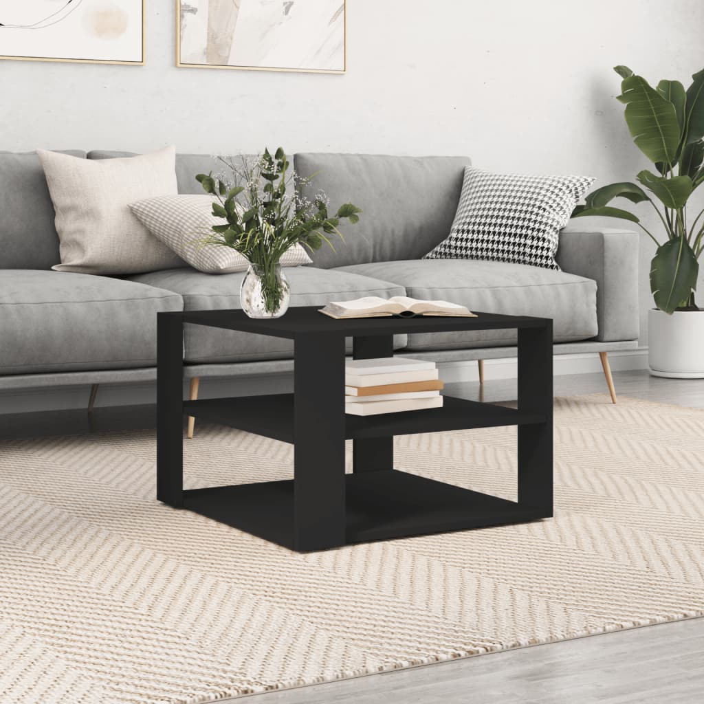 Salongbord svart 58x58x40 cm konstruert tre