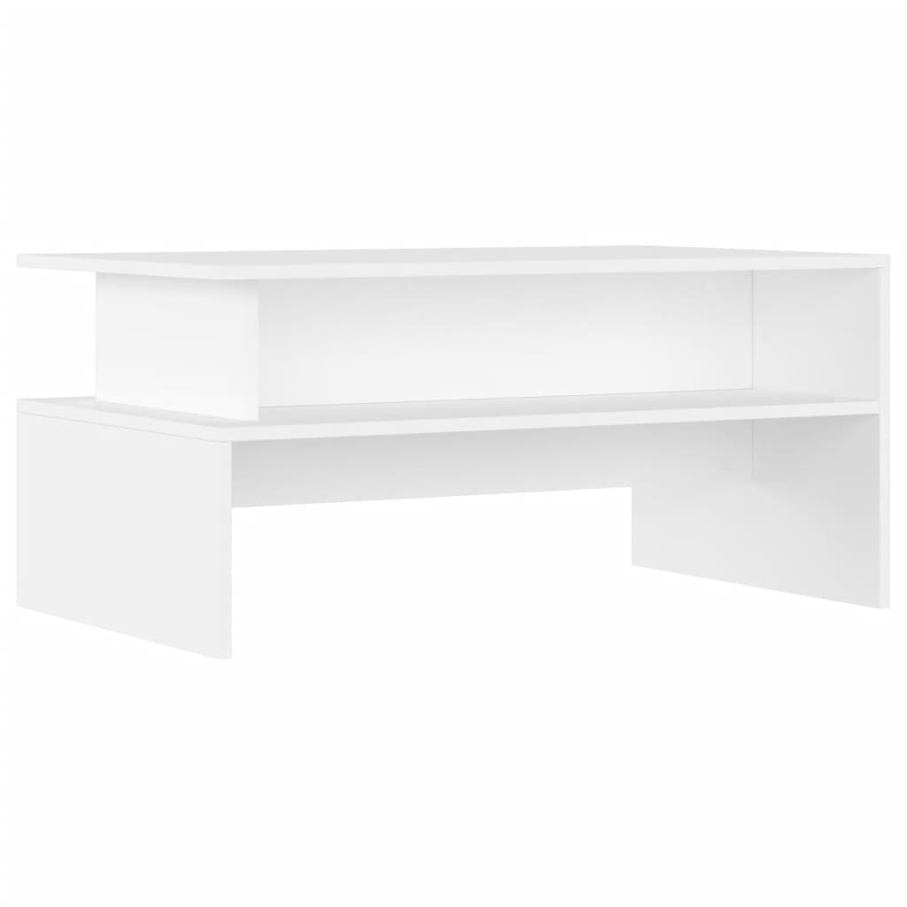 Salongbord hvit 90x55x42,5 cm konstruert tre