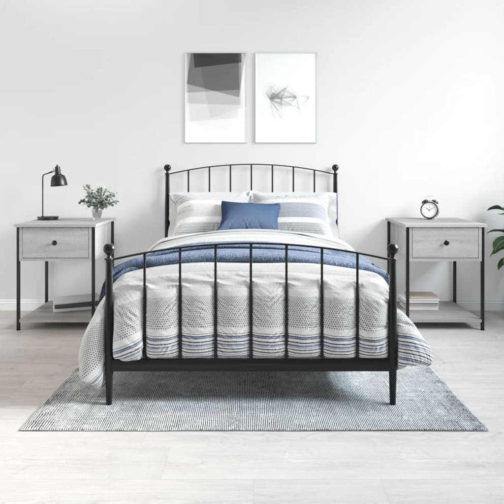 Nattbord 2 stk grå sonoma 44x45x58 cm konstruert tre