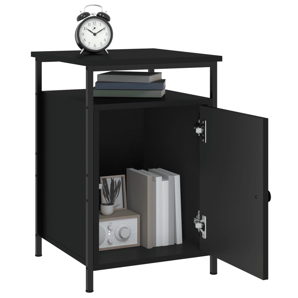 Nattbord 2 stk svart 40x42x60 cm konstruert tre